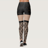 Kant zwart en goud sexy Leggings (Achterkant)