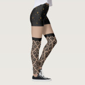 Kant zwart en goud sexy Leggings (Rechts)