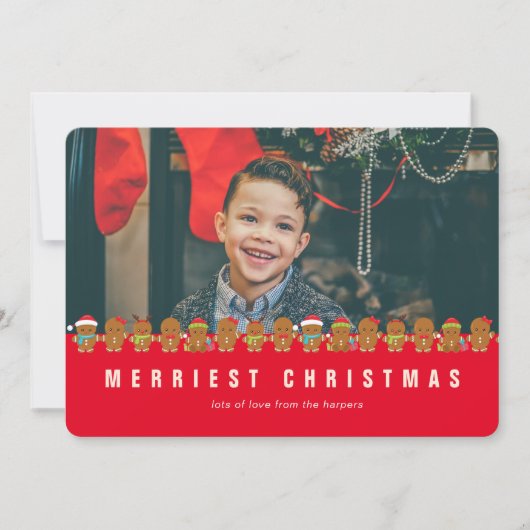 Kantaarnste kerstontbijt Rood Witte Stripe Stripe Feestdagenkaart (Voorkant)