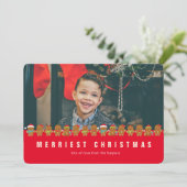 Kantaarnste kerstontbijt Rood Witte Stripe Stripe Feestdagenkaart (Staand voorkant)