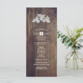 Kantbloemen | Barn Wood Trouwprogramma Programma (Staand voorkant)