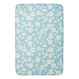 Kantbloemen op Blauw Badmat