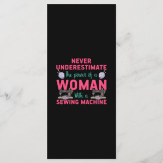 Kantel de kracht van een vrouw met een naaimachine menu