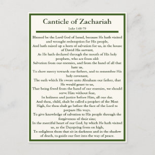 Kantel van Zacharia en Magnificat gebedskaart Briefkaart
