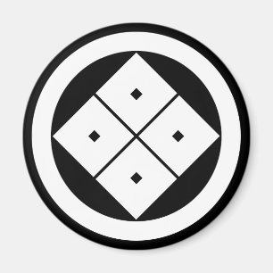 Kantel vier vierkante ogen in een cirkel magneet