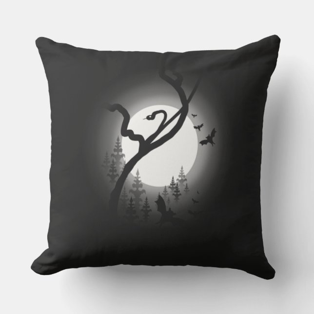 Kantelend nachtbos buitenkussen (Voorkant)