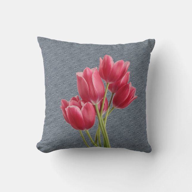 Kantelende Tulpen Kussen (Voorkant)
