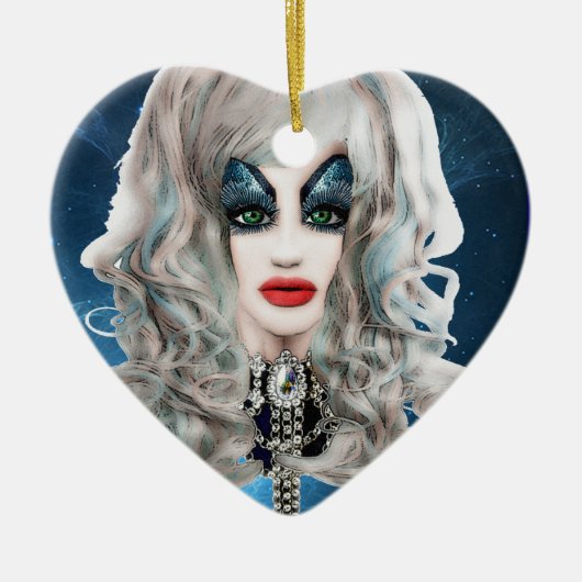 Kantelpijpen: Virtual Drag Queen Keramisch Ornament (Voorkant)