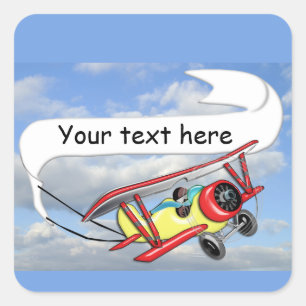 kantelstang voor vliegtuigvleugels vierkante sticker