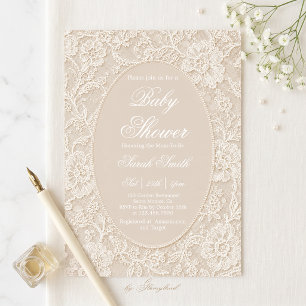 Kanten Baby Shower Kaart