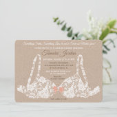 Kanten bh lingerie bruiloft kracht uitnodiging (Staand voorkant)