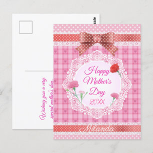 Kanten lint Happy Moederdag Briefkaart