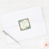  kanten ontwerp Sage Green Vierkante Sticker (Envelop)