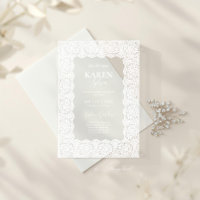 Kanten Quinceanera Acryl Uitnodiging