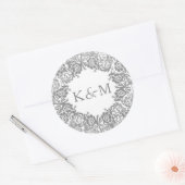  kanten Sticker met Initialen in zilver (Envelop)