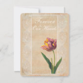 kanten tulpen voor altijd in onze harten begrafen kaart (Voorkant)