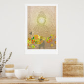 Kanticel van de zon: groot Poster (Keuken)