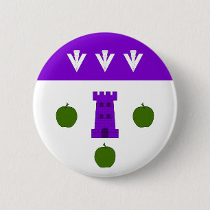Kanton Caer Gelynniog Populace Badge Ronde Button 5,7 Cm