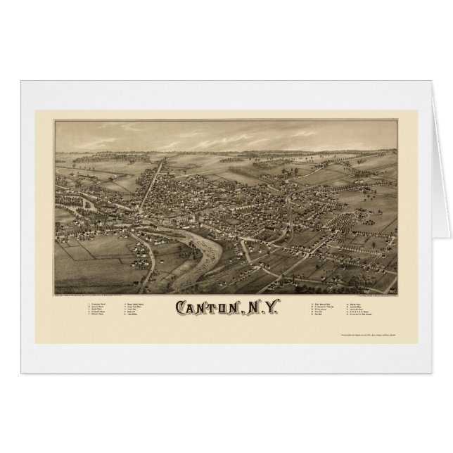 Kanton, NY Panoramic Map - 1885 (Voorkant Horizontaal)
