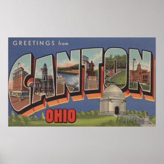 Kanton OhioLarge Letter ScenesCanton, OH 2 Poster (Voorkant)