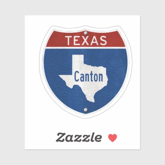 Kanton Texas Road Sign Sticker (Vel)