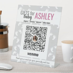 Kantoor Baby shower Ideeën Venmo Reclamebord Met Voetstuk