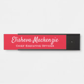 Kantoor Bord naam: rood en wit Deurbordje (Voorkant)