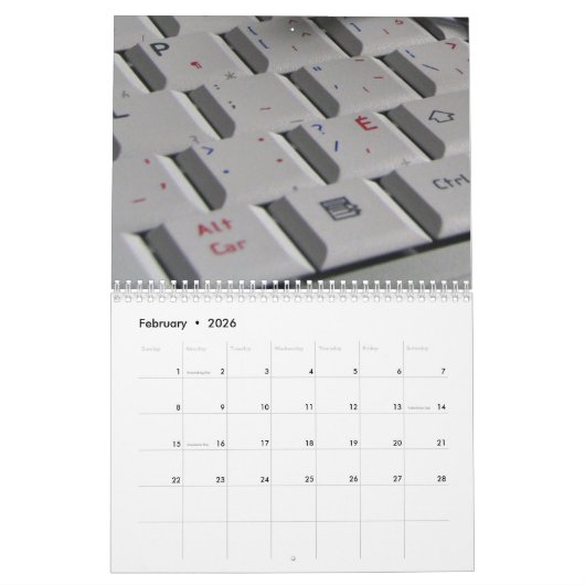 Kantoor-briefpapier Kalender (Feb 2026)