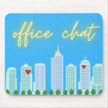 Kantoor Chat Cityscape Blue Sky Mousepad
