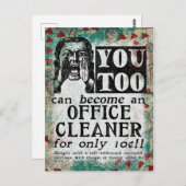 Kantoor Cleaner - Funny  Retro Briefkaart (Voorkant / Achterkant)