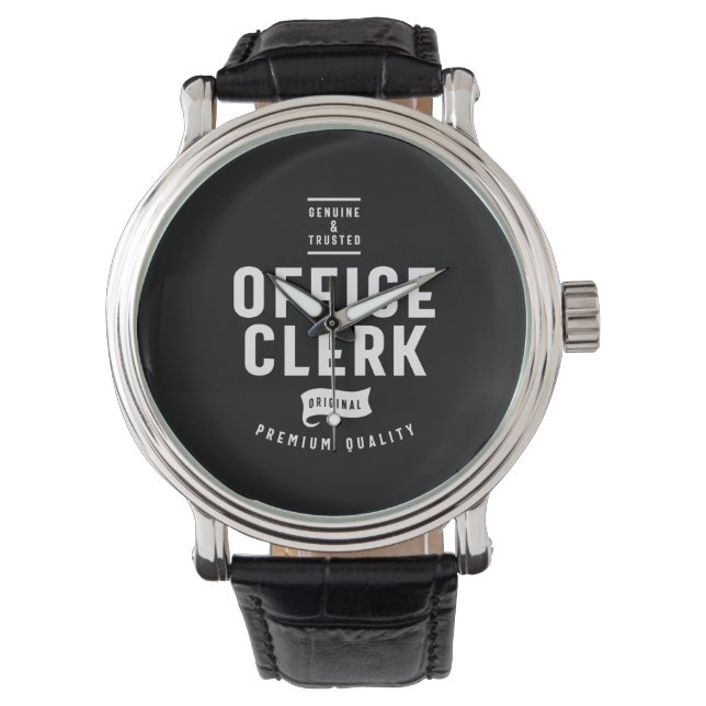 Kantoor Clerk Job Title Cadeau Horloge (Voorkant)