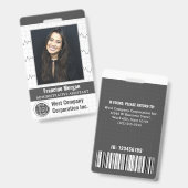 Kantoor Company Medewerker Custom Photo Bar Code L Badge (Voor- en achterkant)
