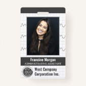 Kantoor Company Medewerker Custom Photo Bar Code L Badge (Voorkant)