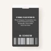 Kantoor Company Medewerker Custom Photo Bar Code L Badge (Achterkant)