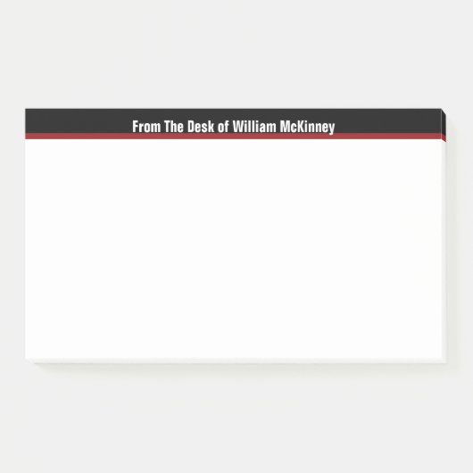 Kantoor Desk Memo Monogram Modern Black, Red, Whit Post-it® Notes (Voorkant)