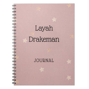Kantoor en School Pink Journal met gouden sterren Notitieboek