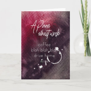 Kantoor humor accountant werk alcohol wijn grappig kaart