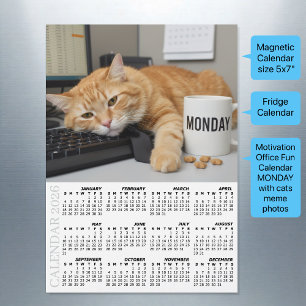 Kantoor Kat Koelkast Kalender 2026, Maandag Motiva