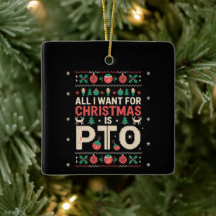 Kantoor lelijk kerst PTO werk feest collega Keramisch Ornament