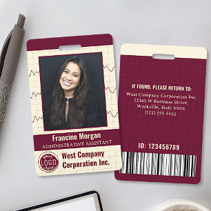 Kantoor Medewerker Bedrijf Custom Photo Bar Code L Badge