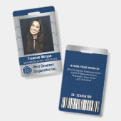 Kantoor Medewerker Custom Photo Bar Code Bedrijf L Badge (Voor- en achterkant)