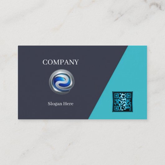 Kantoor Modern Turquoise Four Choice Logo QR-code Visitekaartje (Achterkant)