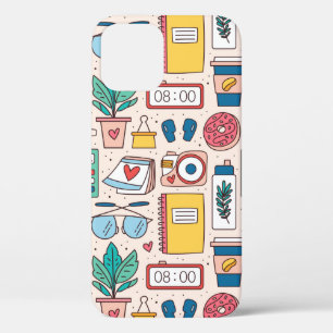 Kantoor. Naadloos patroon, textuur, rug iPhone 12 Hoesje