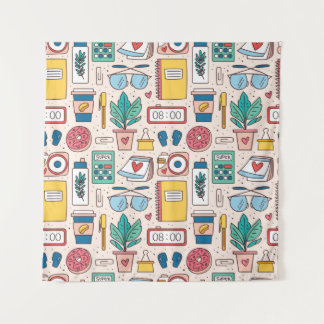 Kantoor. Naadloos patroon, textuur, rug Wandkleed