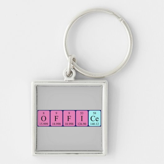 Kantoor periodieke lijst van woordsleutelwoorden sleutelhanger (Voorkant)