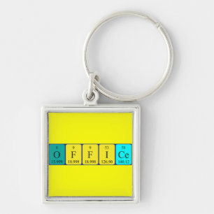 Kantoor periodieke lijst woord keyring 9 sleutelhanger