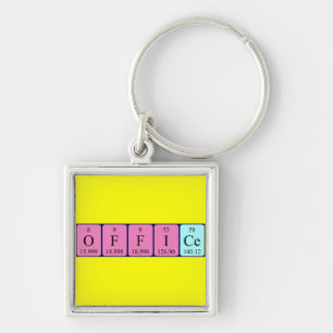 Kantoor periodieke lijst woordsleutelwoord 4 sleutelhanger