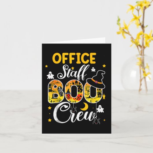 Kantoor Personeel Boo Crew Funny Halloween Matchin Kaart (Gele Bloem)