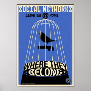 Kantoor propaganda: Sociaal netwerk (blauw) Poster