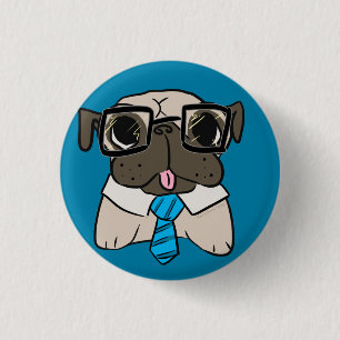 Kantoor Pug Buttonnen Ronde Button 3,2 Cm